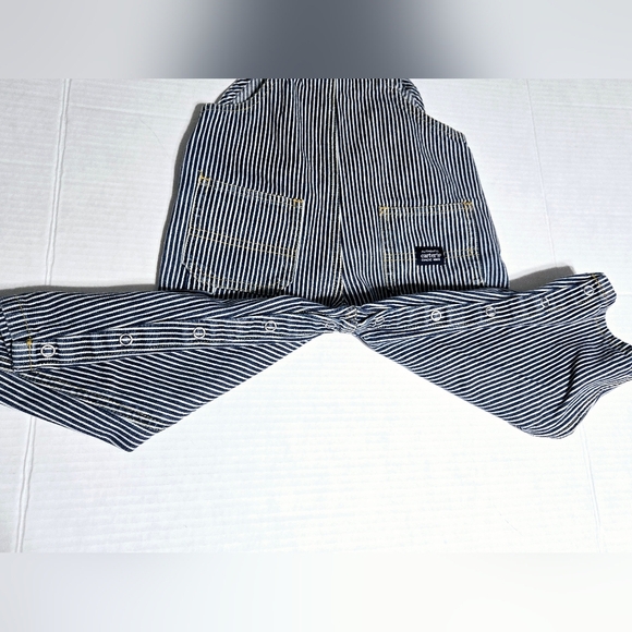 Carters Conductor Style Tow Truck Overalls With Patches - Picture 5 of 11